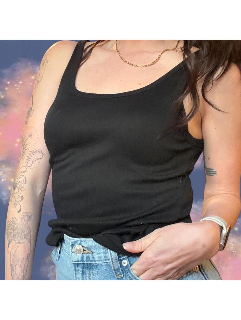 A New Day Women's Black Vests-tanks-cami